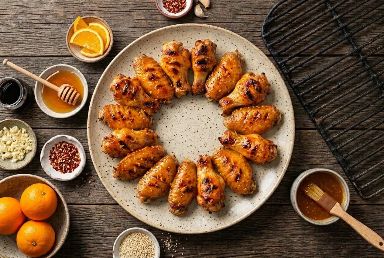 Крылья куриные гриль в апельсиновой глазури
