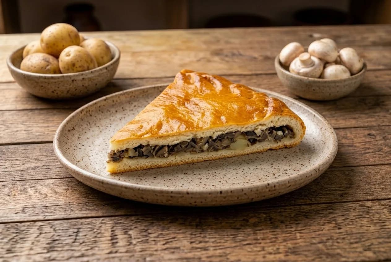Пирог с картофелем и грибами